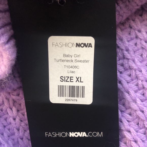 Fashion Nova Baby Girl Turtleneck Sweater - Lilic XL 100% Acrylic - Picture 12 of 12